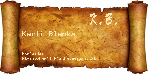 Karli Blanka névjegykártya
